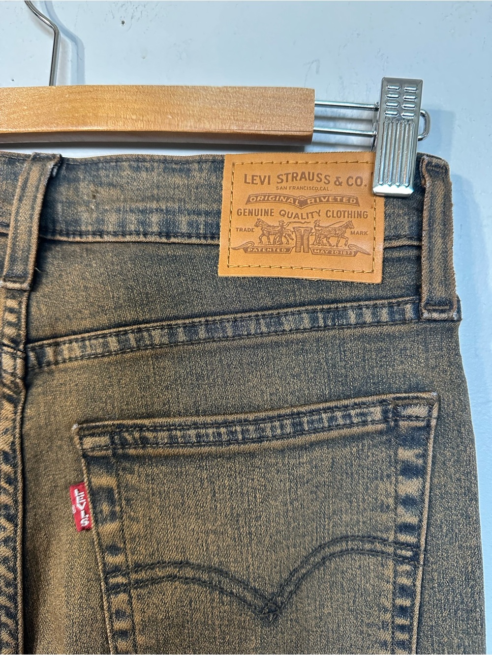🆕 LEVI’s 725 RARE High Rise Bootcut Jean/Denim in Ranchera Straw - Picture 9 of 10